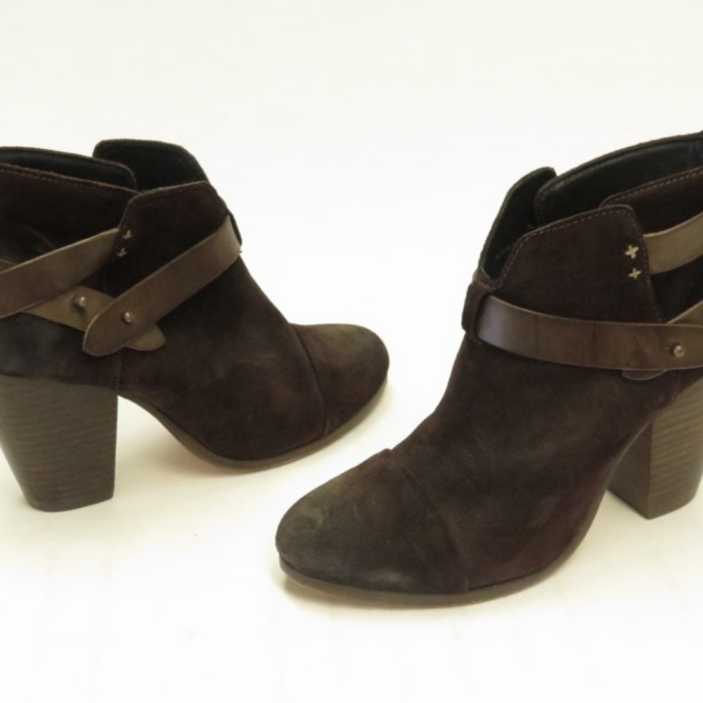 Rag & Bone Harrow Ankle Boot Dark Burgundy Brown - Picture 2 of 8